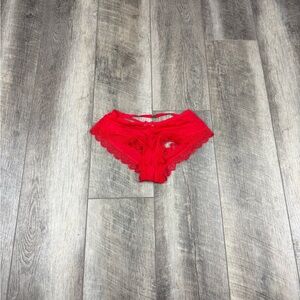 VS Red Lace Strap Cheeky Underwear